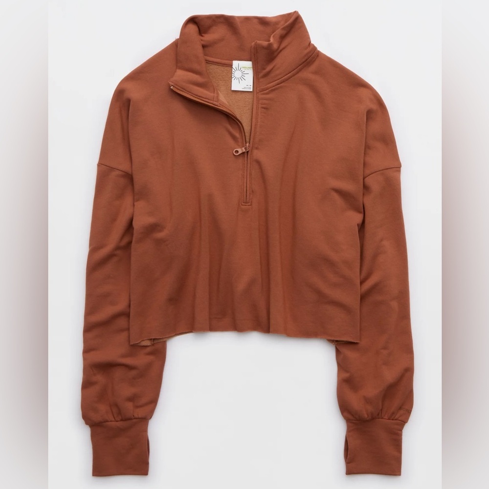 🆕 OFFLINE By Aerie OTT Fleece Quarter Zip Sweatshirt size XL - Picture 5 of 10